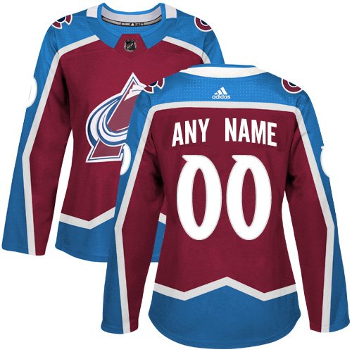 Women's Adidas Colorado Avalanche Burgundy Red Home NHL Customized Jersey