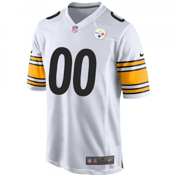 Men's Nike White Pittsburgh Steelers Away Custom Game Jersey