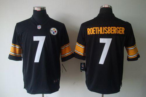 Nike Pittsburgh Steelers #7 Ben Roethlisberger Black Team Color Men's Stitched NFL Limited Jersey