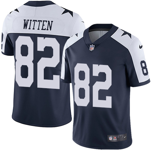 Nike Dallas Cowboys #82 Jason Witten Navy Blue Thanksgiving Men's Stitched NFL Vapor Untouchable Limited Throwback Jersey