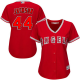 Los Angeles Angels #44 Reggie Jackson Red Alternate Womens Stitched MLB Jersey