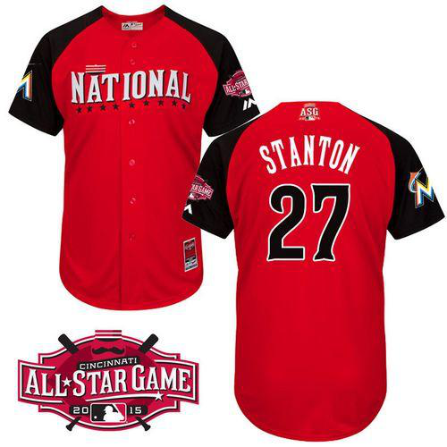 Miami Marlins #27 Giancarlo Stanton Red 2015 All-Star National League Stitched MLB Jersey