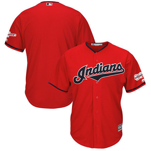 Men's Cleveland Indians Blank Scarlet Alternate 2019 All-Star Game Patch Cool Base Team Jersey