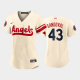 Women's #43 Patrick Sandoval Los Angeles Angels Cream 2022 City Connect Cool Base MLB Jersey