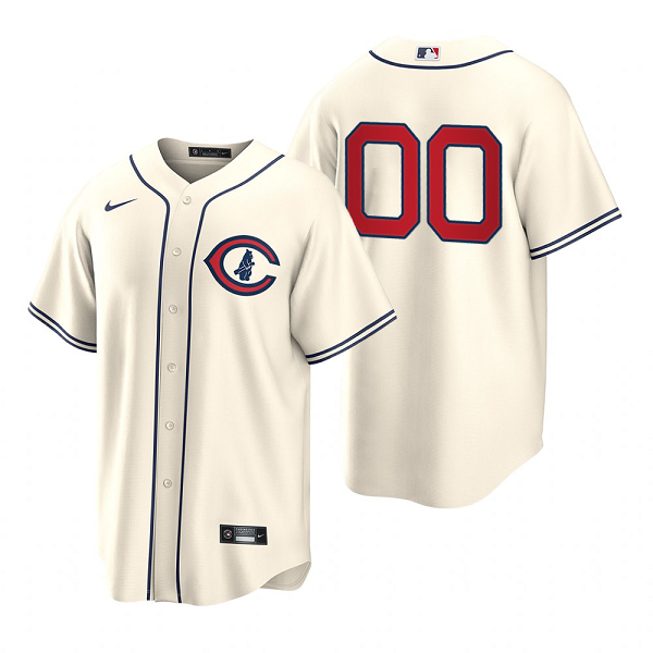 Men's MLB Chicago Cubs Custom #00 2022 Field of Dreams Cream Jersey