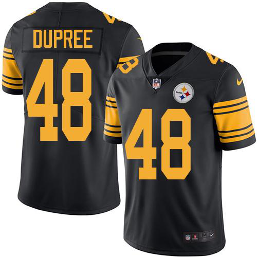 Nike Pittsburgh Steelers #48 Bud Dupree Black Men's Stitched NFL Limited New Color Rush Jersey