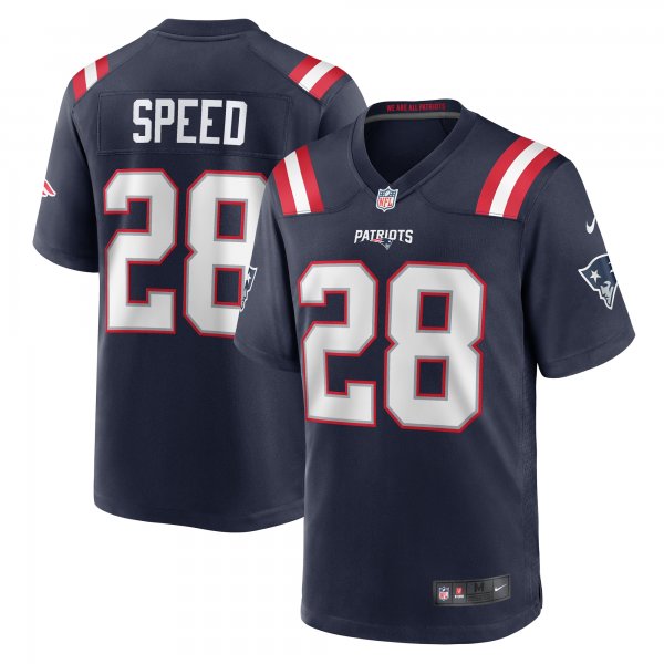 Men's New England Patriots Ameer Speed Nike  Navy Team Game Jersey