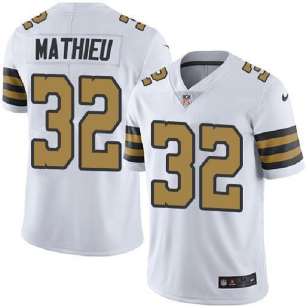 Women's New Orleans Saints #32 Tyrann Mathieu White Color Rush Limited Stitched Jersey