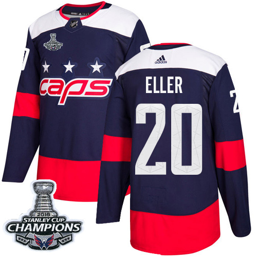 Adidas Washington Capitals #20 Lars Eller Navy 2018 Stadium Series Stanley Cup Final Champions Stitched NHL Jersey