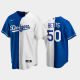 Men's Royal-White Los Angeles Dodgers Home MLB Jersey #50 Mookie Betts Replica Split