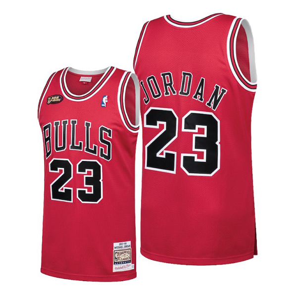 Men's Chicago Bulls #23 Michael Jordan Mitchell & Ness 1997-98 Road Finals NBA Jersey