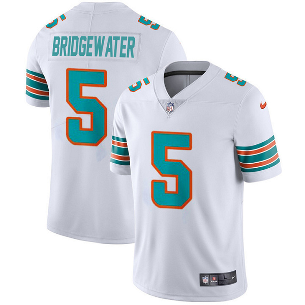 Men's Miami Dolphins #5 Teddy Bridgewater Alternate Game White Jersey