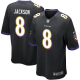 Men's Nike Baltimore Ravens #8 Lamar Jackson 2018 NFL Draft Pick Game Black Jersey