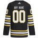 Men's Boston Bruins  adidas Black  100th Anniversary Primegreen Custom Jersey