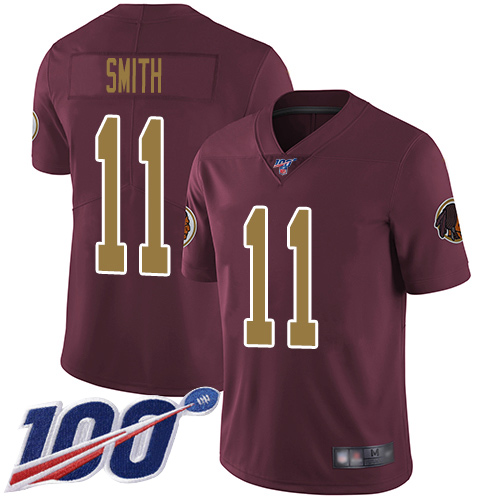 Washington Redskins #11 Alex Smith Burgundy Red Alternate Men's Stitched NFL 100th Season Vapor Limited Jersey