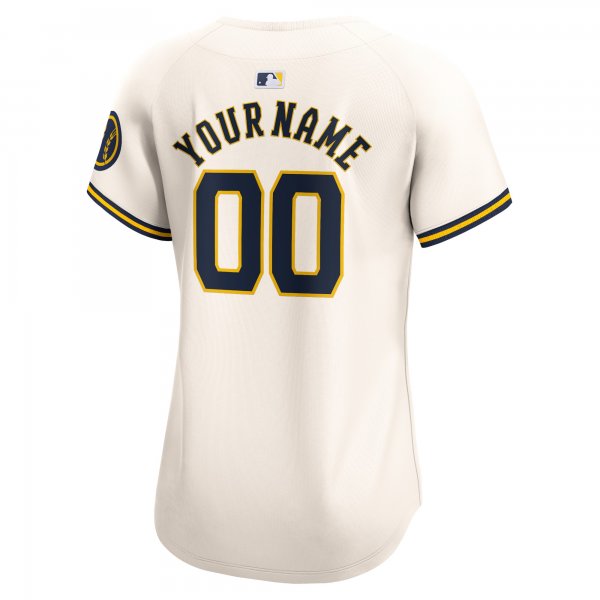 Women's Milwaukee Brewers Nike Cream Home Limited Custom Jersey