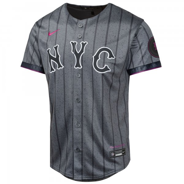 Youth New York Mets Brandon Nimmo Nike Graphite 2024 City Connect Limited Player Jersey