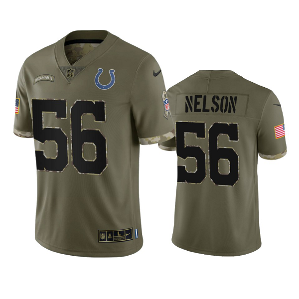 Indianapolis Colts Quenton Nelson Olive 2022 Salute To Service Limited Jersey #56