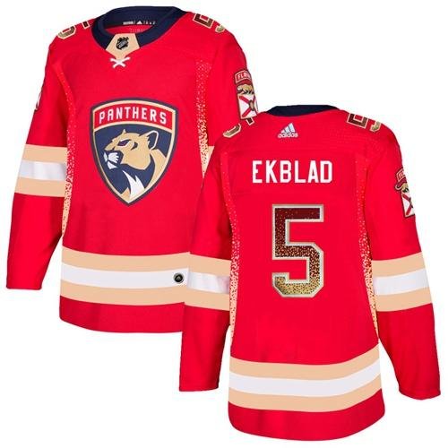 Adidas Florida Panthers #5 Aaron Ekblad Red Home Drift Fashion Stitched NHL Jersey