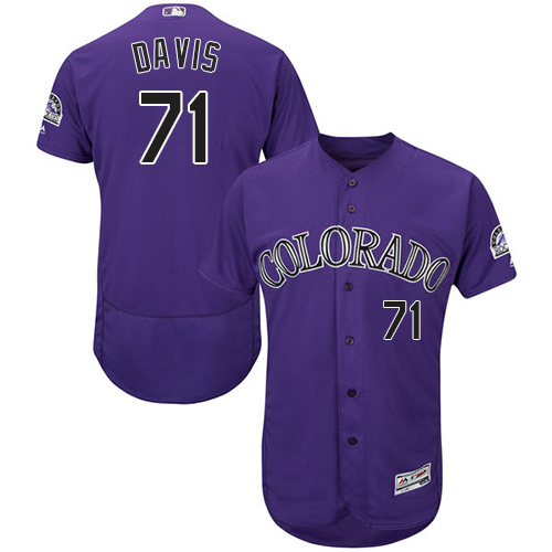 Colorado Rockies #71 Wade Davis Purple Flexbase Collection Stitched MLB Jersey