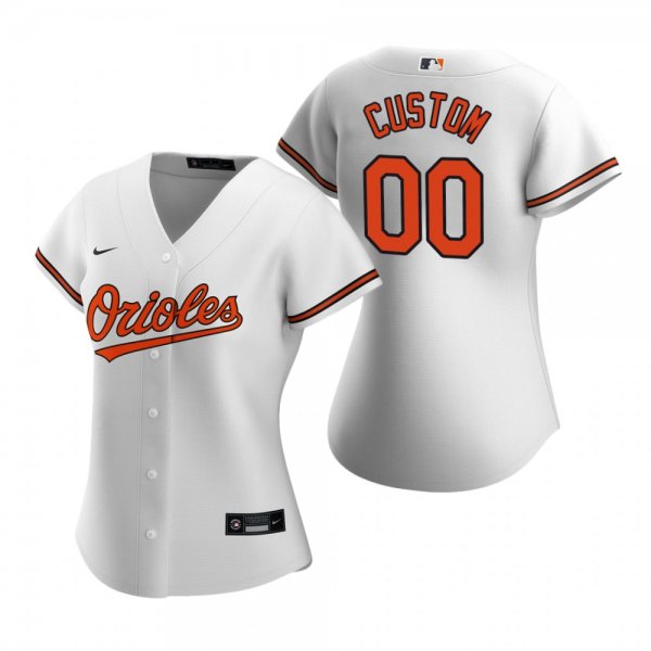 Women's Baltimore Orioles Custom Nike White 2020 Home Jersey