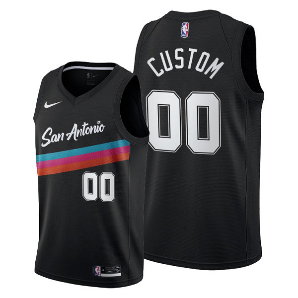 San Antonio Spurs Custom Black 2020-21 City Edition Jersey Fiesta