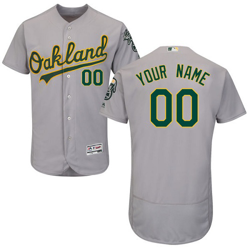 Oakland Athletics Gray Men's Customized Flex Base MLB Jersey