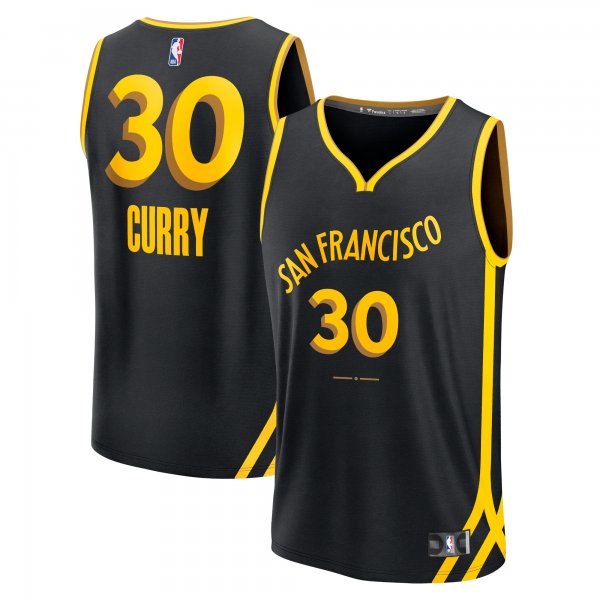 Men's Golden State Warriors Stephen Curry Fanatics Black Fast Break Jersey - City Edition