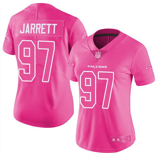 Women's Nike Atlanta Falcons #97 Grady Jarrett Limited Pink Football Rush Fashion NFL Jersey