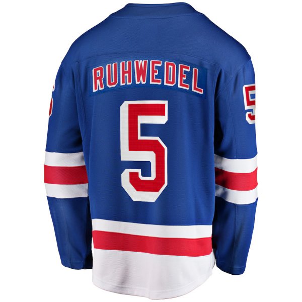 Men's New York Rangers Chad Ruhwedel Fanatics Blue Home PremierÃ¨ÂÂ½Breakaway Player Jersey