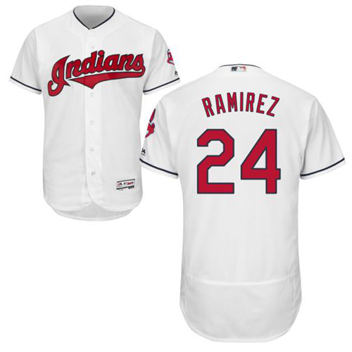 Cleveland Indians #24 Manny Ramirez White Flexbase Collection Stitched MLB Jersey