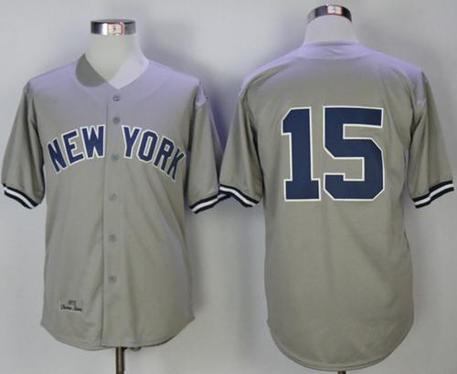 Mitchell And Ness 1978 New York Yankees #15 Thurman Munson Grey Throwback Stitched MLB Jersey