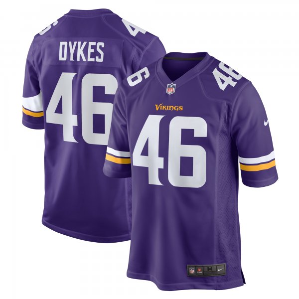 Men's Minnesota Vikings Aaron Dykes Nike Purple Team Game Jersey