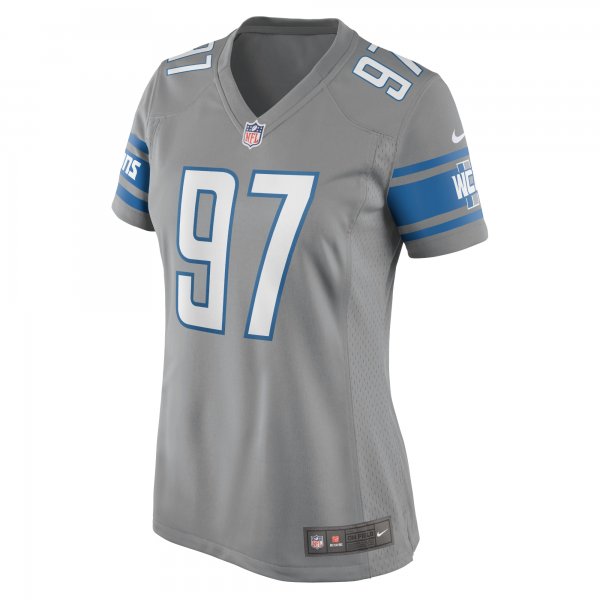 Women's Detroit Lions Aidan Hutchinson Nike Silver Game Jersey