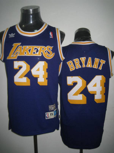 Mitchell and Ness Men's Los Angeles Lakers #24 Kobe Bryant Purple Stitched Throwback NBA Jersey