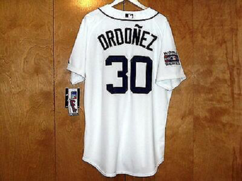 Men's Detroit Tigers #30 Magglio Ordonez 2006 World Series Home Majestic Jersey