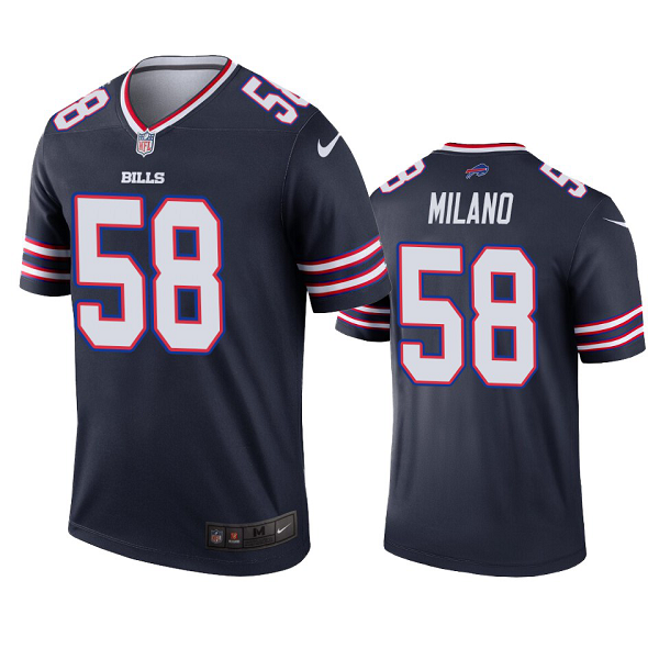 Buffalo Bills #58 Matt Milano Navy Inverted Legend Jersey