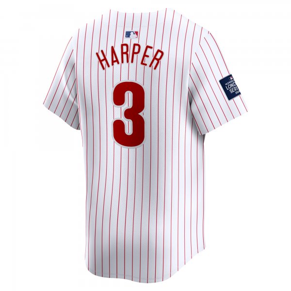 Men's Philadelphia Phillies Bryce Harper Nike White 2024 MLB World Tour London Series Home Limited Player Jersey