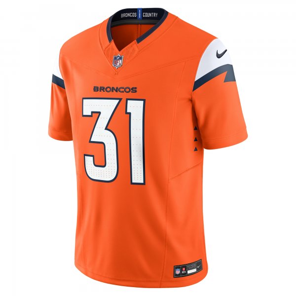 Men's Denver Broncos Justin Simmons Nike Orange Vapor F.U.S.E. Limited Jersey