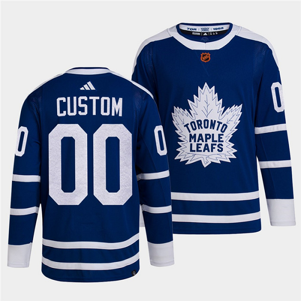 Men's Toronto Maple Leafs Black Custom Blue 2022 Reverse Retro NHL Jersey