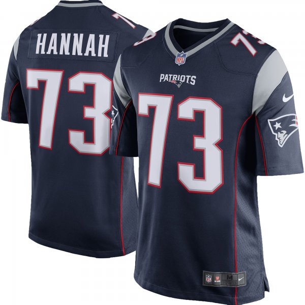 Men's New England Patriots John Hannah Nike Navy Blue Retired Player Game Jersey