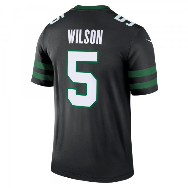 Men's New York Jets Garrett Wilson Nike Legacy Black Alternate Legend Jersey