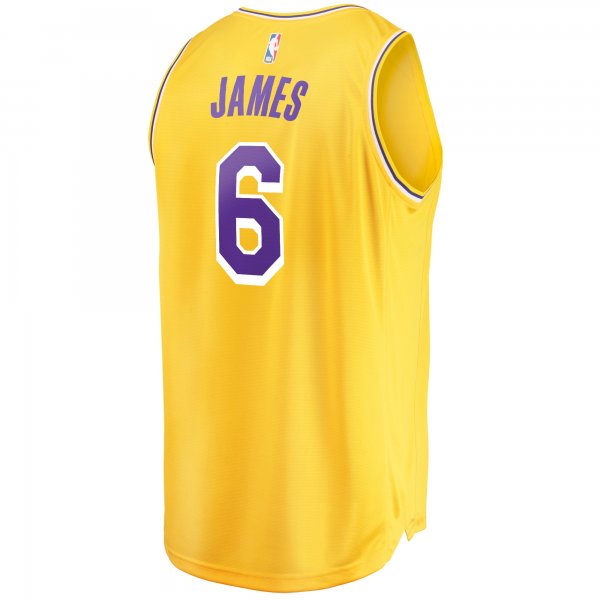 Men's Los Angeles Lakers LeBron James Fanatics Gold #6 Fast Break Replica Player Jersey - Icon Edition