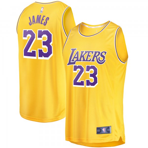 Youth Los Angeles Lakers LeBron James Fanatics Gold Fast Break Player Jersey - Icon Edition