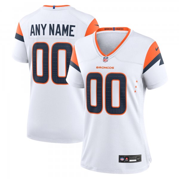 Women's Denver Broncos  Nike White Custom Game Jersey