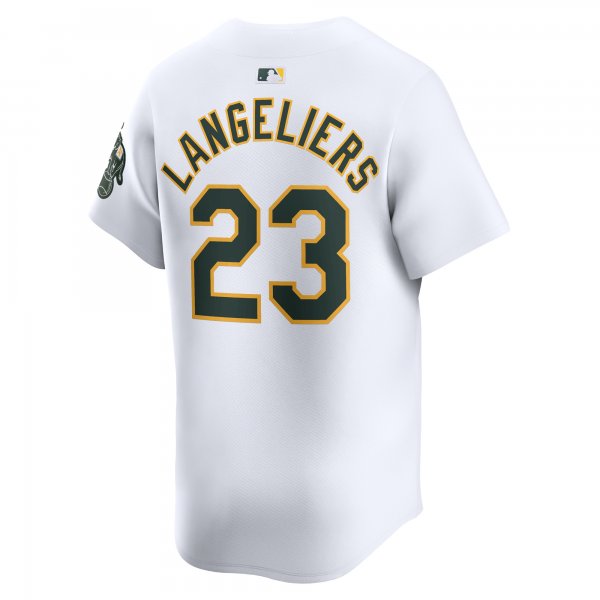 Men's Oakland Athletics Shea Langeliers Nike White Home Limited Player Jersey