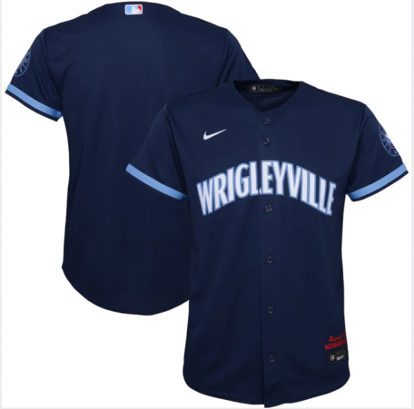 Youth Nike Chicago Cubs Navy MLB 2021 City Connect Replica Jersey