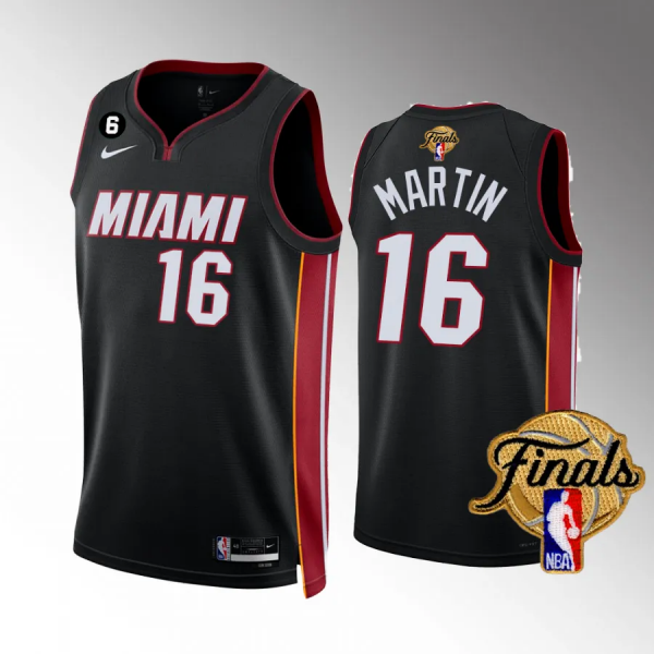 Caleb Martin Men's Miami Heat 2023 NBA Finals Black #16 Statet Edition Jersey