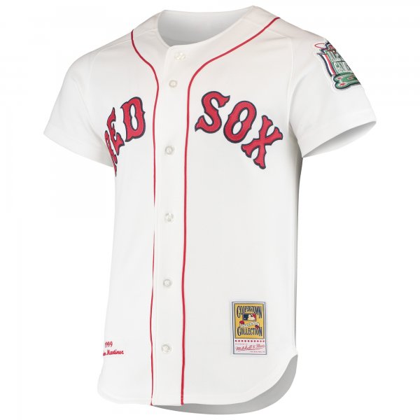 Men's Boston Red Sox Pedro Martinez Mitchell & Ness White 1999 Cooperstown Collection Home Jersey