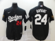 Men's Nike Los Angeles Dodgers #24 Kobe Bryant Black With KB Patch Stitched MLB Cool Base Jersey